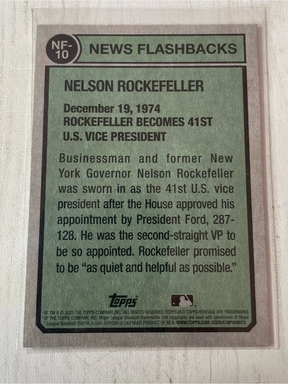 Topps Flashbacks 1974 Trading Card - Red, Black, White